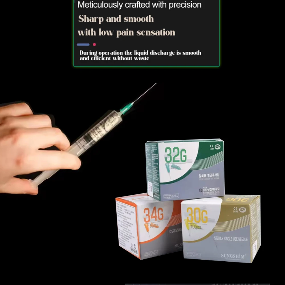 

100 шт. 25G 27G 31G 32G 34G Безболезненные тонкие иглы в индивидуальной упаковке для стоматологии, асептические иглы, инструменты для масок для глаз, комплектующие
