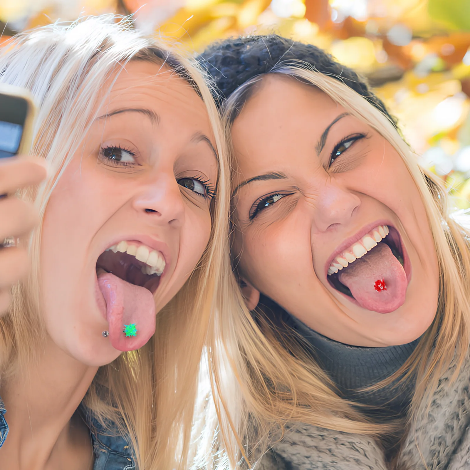 10Pcs Body Piercing Jewelry Decor Tongue Studs Bright Color Unique Design Safe for Sensitive Skin Fashion Accessory Long Wearing