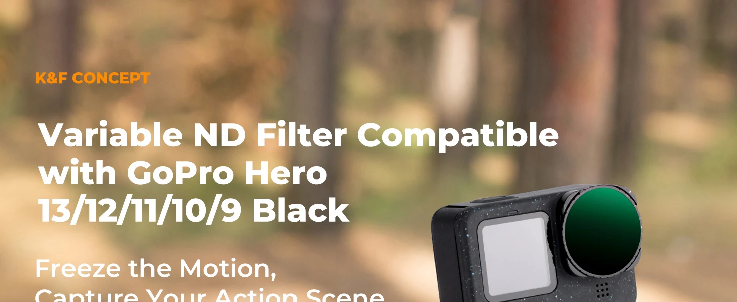 K&F CONCEPT CPL ND Filterset für GoPro Hero 10 11 12 13 Schwarz variabel ND8 ND16 ND32 ND64 ND1000 ND2-32 ND32-512 Action-Kamera – Detail 16