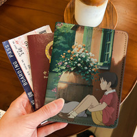 Miyazaki Anime Cartoon Passport Holder Protective Cover Portable Storage for International Travel Multi-Functional Card Bag