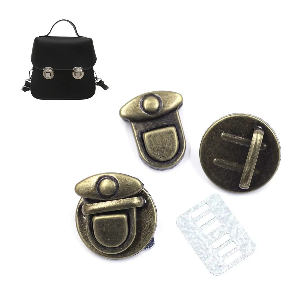 10Sets DIY Multicolor Metal Duckbill Clasp Tongue Lock Buckle Bag Press Push Closure Briefcase Lock Luggage Part Supplies