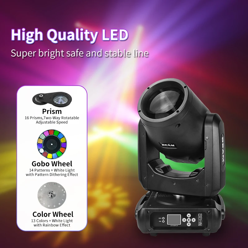 Mini 230W moving head light 7R 8+16 Prism DMX sharpy LED RGB Beam Light for Dj Night Club Bar Disco Light Moving Head