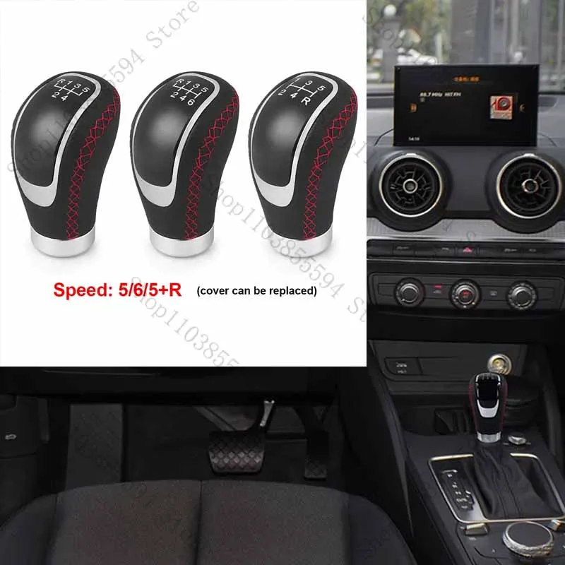 

5/6 Speed Universal R PU Leather Gear Shift Knob Manual Car Gear Stick Head Shift Replacement Knob Modified Shift Head
