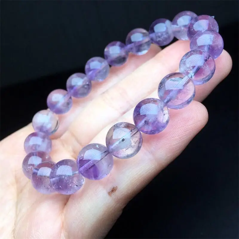 

12 мм натуральный фиолетовый кварцевый браслет из кроличьей шерсти модный персонализированный мужской и женский праздничный изысканный рождественский подарок 1 шт.