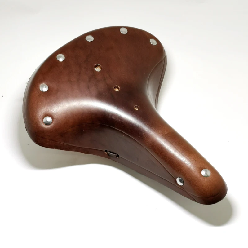 Multi Style Retro-Rindsleder-Fahrradsattel, bequem, erste Schicht Rindsleder, rein handgefertigt, Fahrradteile, G98 – Detail 14