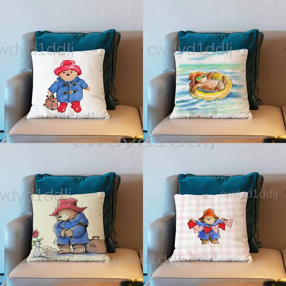 

P-Paddington Bear Cute Pillowcases Cute Funny Pillow Case For Wedding Party Home Decor Comfy Pillow Cover