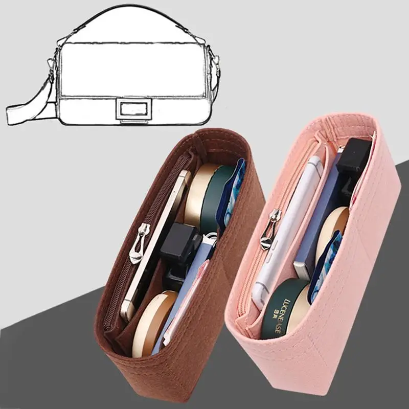Handbag Organizer Insert Bag Women Multi Pocket Felt Fabric Purse Liner 8 Compartments Ideal for Large Tote Bags
