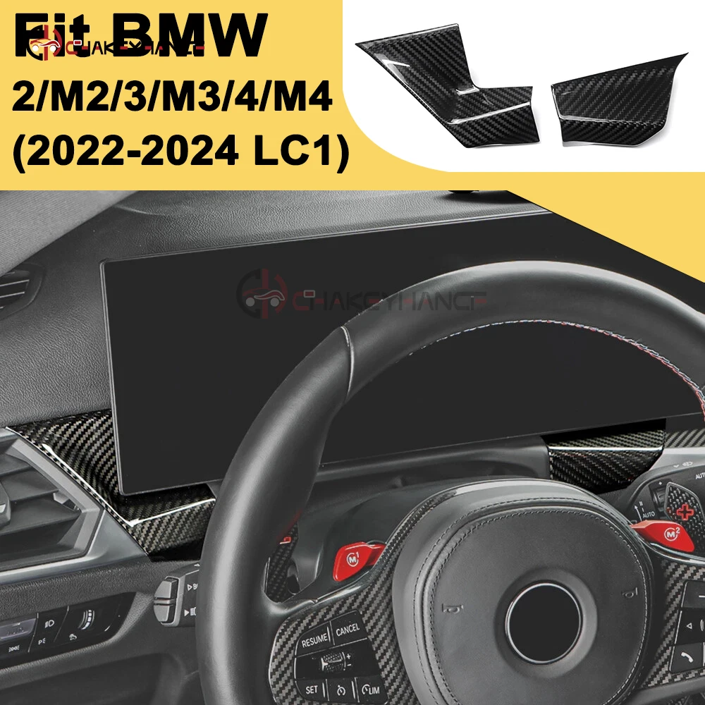 For BMW 3/M3 G20 G21 G80 G81 4/M4 G22 G23 G26 G82 G83 2/M2 G42 G87 2022‑2024 Carbon Fiber Central Display Screen Side Panel Trim