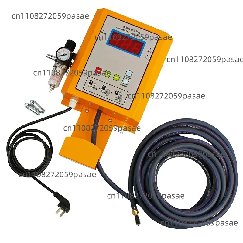 Commercial Tire Inflator, Fully Automatic Wall-Mounted Pump With Digital Display Car Truck Shop