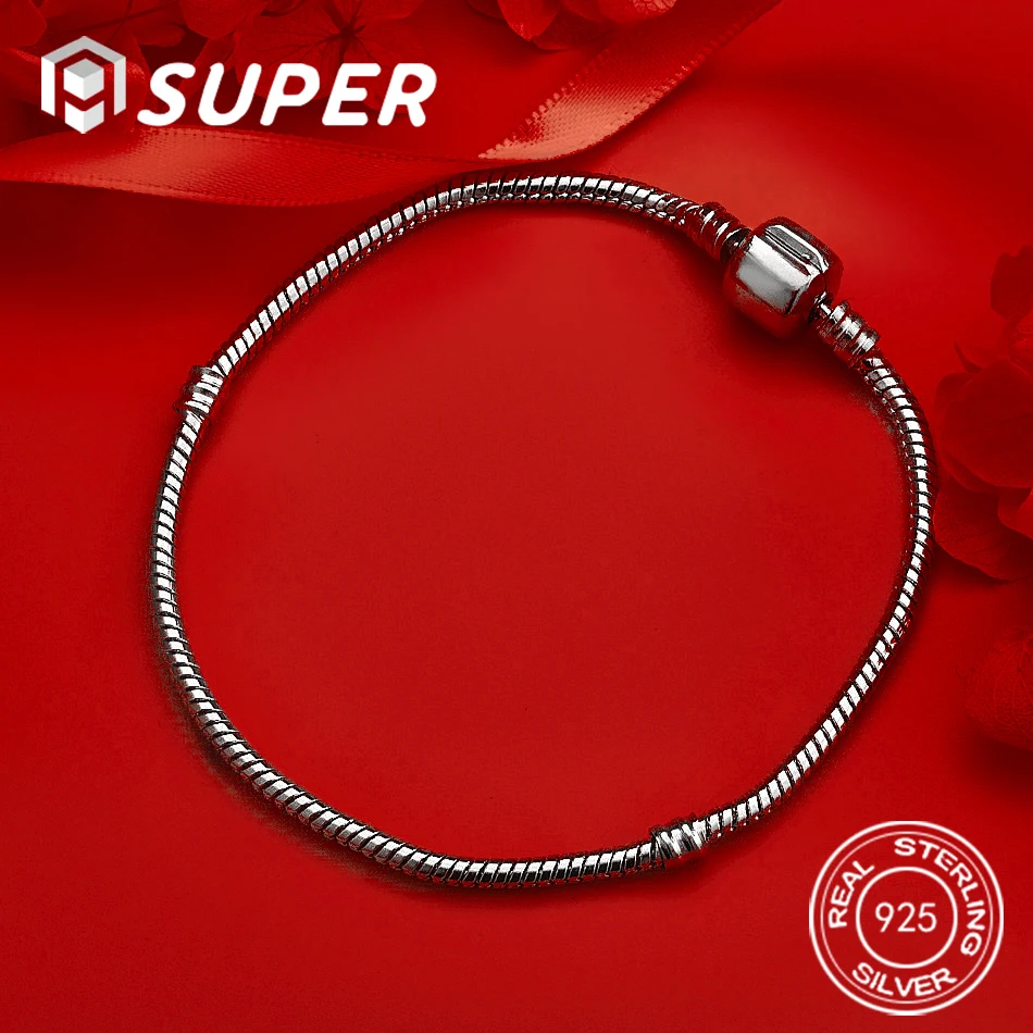 

ALISuper 925 Sterling Silver Exquisite Twisted Rope Bracelet Fashion Women's Wedding Gift Party Jewelry Accessories
