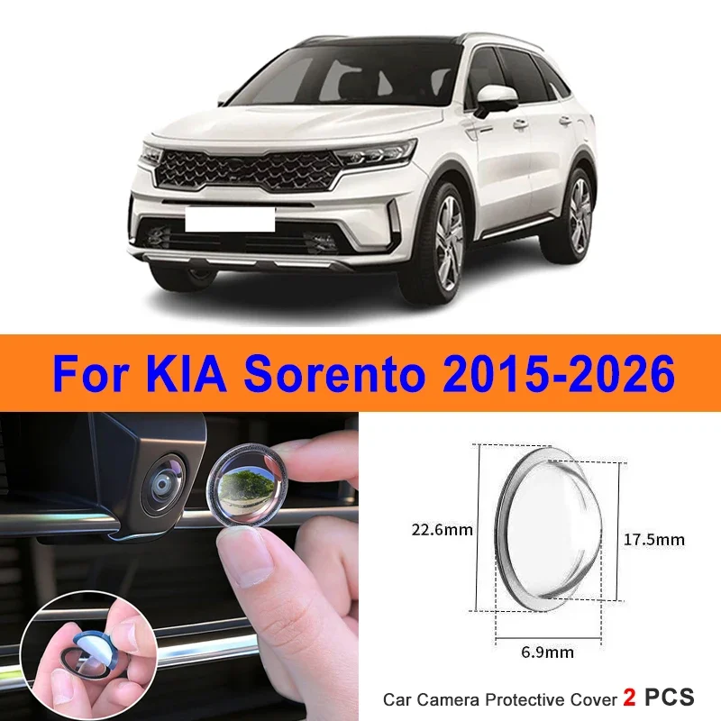 

360 Reverse Image Car Camera Cover Anti-Scratch PC Lens Protector Stickers For KIA Sorento 2015-2026 2Pcs