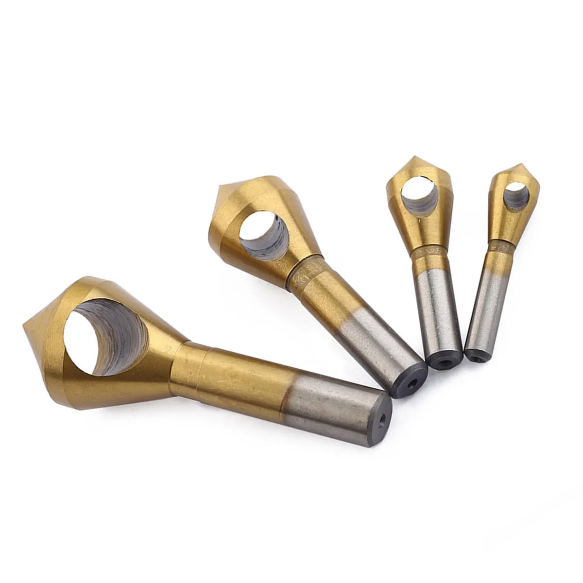 4Pcs Titanium Coated Countersink Drill Bit Deburring Tool High Hardness Chamfer Tool for Circular Holes Plastic Aluminum Copper - view 4
