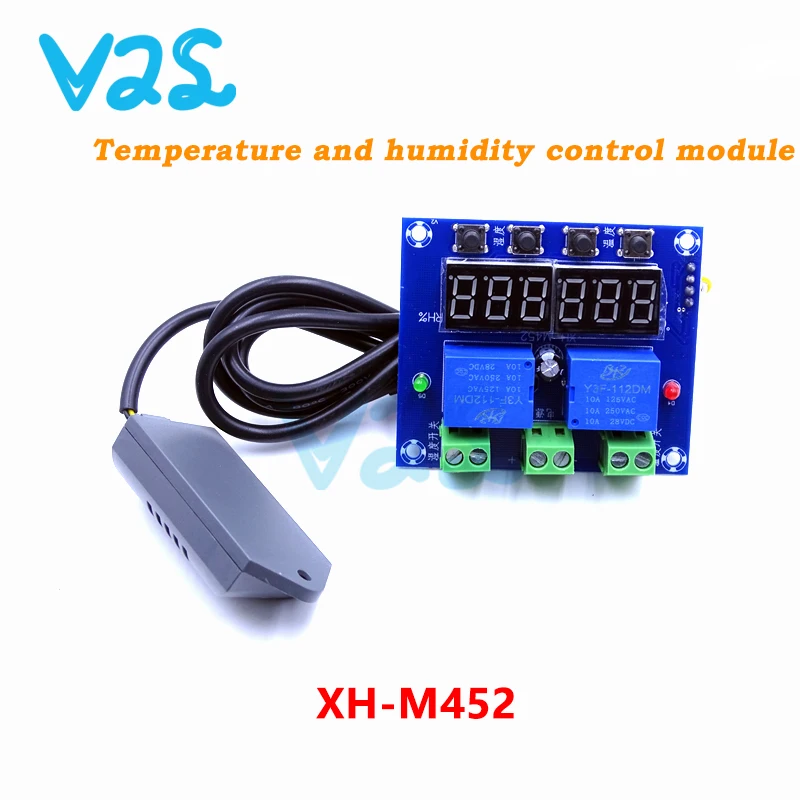 XH-M452 LED Digital Thermostat Humidity Control Sensor High Precision Dual Output DC 12V 10A Automatic Constant Temperature