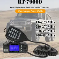 QYT KT-7900D Mini Car Mobile Radio 25W Quad Band 144/220/350/440MHz KT7900D Walkie Talkie UV transceiver w/ Power Supply Bracket