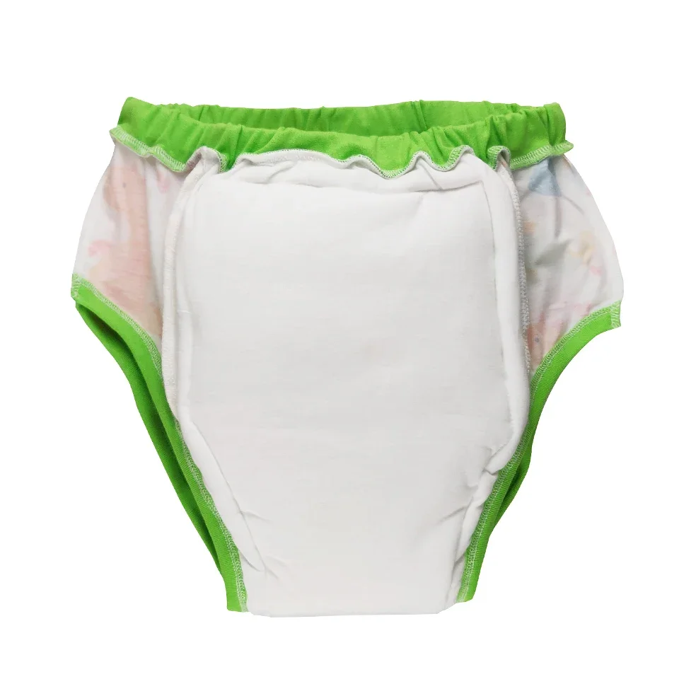 Adult Cotton Cute Print With Padding Briefs ABDL Washable Cloth Diapers Panties Training Pants Washable Breathable Underwear
