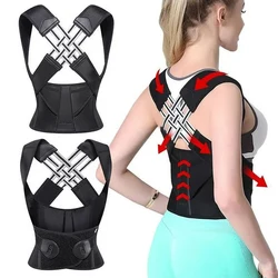 Posture Back Brace Adjustable Back Support Strap to Prevent Spinal Dis tortion and Hunchback Suitable for Men and Women