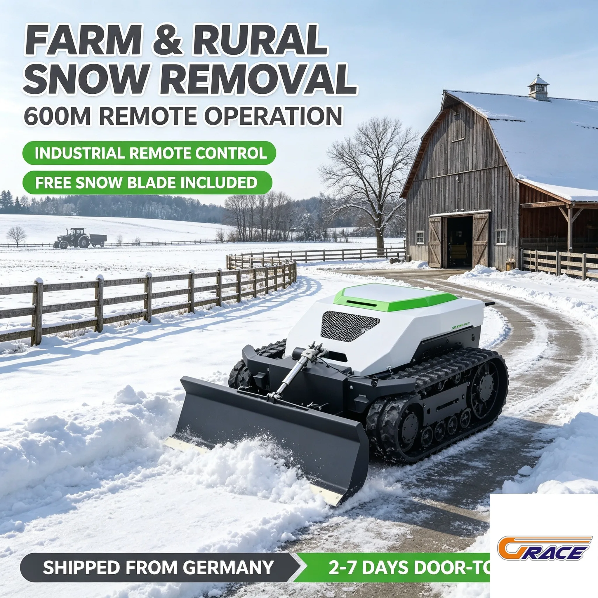 Tracked RC Lawn Mower Remote Controlled Grass Cutting Robot Free Snow Shovel 7 Days Delivery Sidewalk Snow Clean
