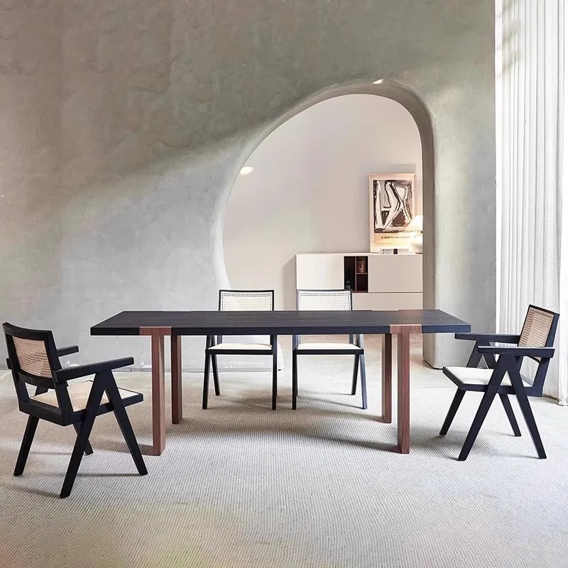 

Solid Wood Coffee Center Dining Table Chair Floor Combination Household Small Modern Simple Rectangular Kitchen Furniture