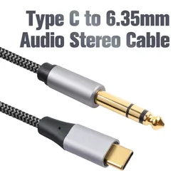 USB C to 1/4 inch Aux Cable,Type C to 6.35mm TRS HIFI Audio jack Stereo Cable with DAC for Amplifier,Speaker,Mixing Console
