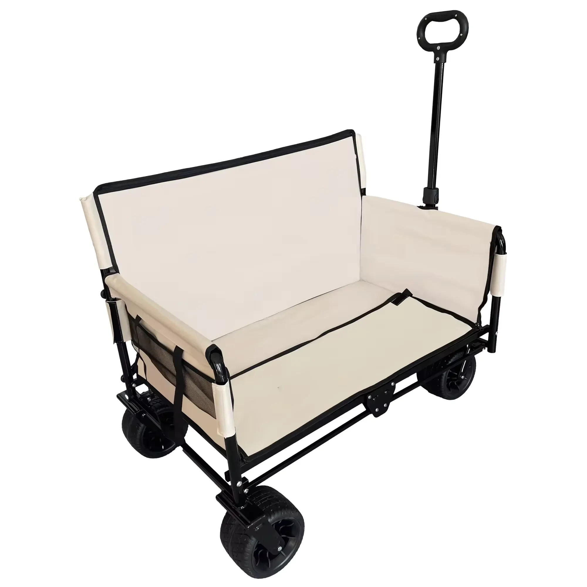 Outdoor Garden Collapsible Wagon, 4-Wheeled Folding Wagon, Sofa Cart