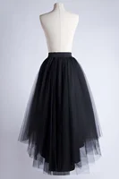 MisShow Gothic Punk Hi-Lo Tulle Maxi Women Skirt Elastic Waist High Low Mesh Net Costume Party Prom Cocktail Long Tutu Dress - Image 5