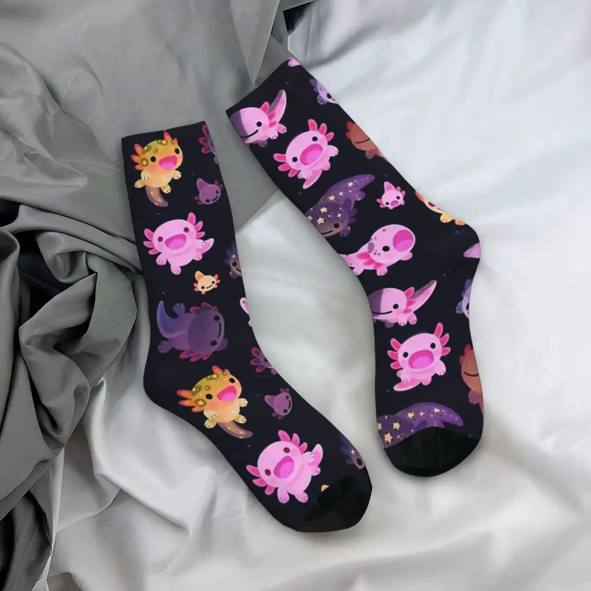 Feliz Axolotl Harajuku meias para homens e mulheres, meias super macias, acessórios para toda a temporada, presentes