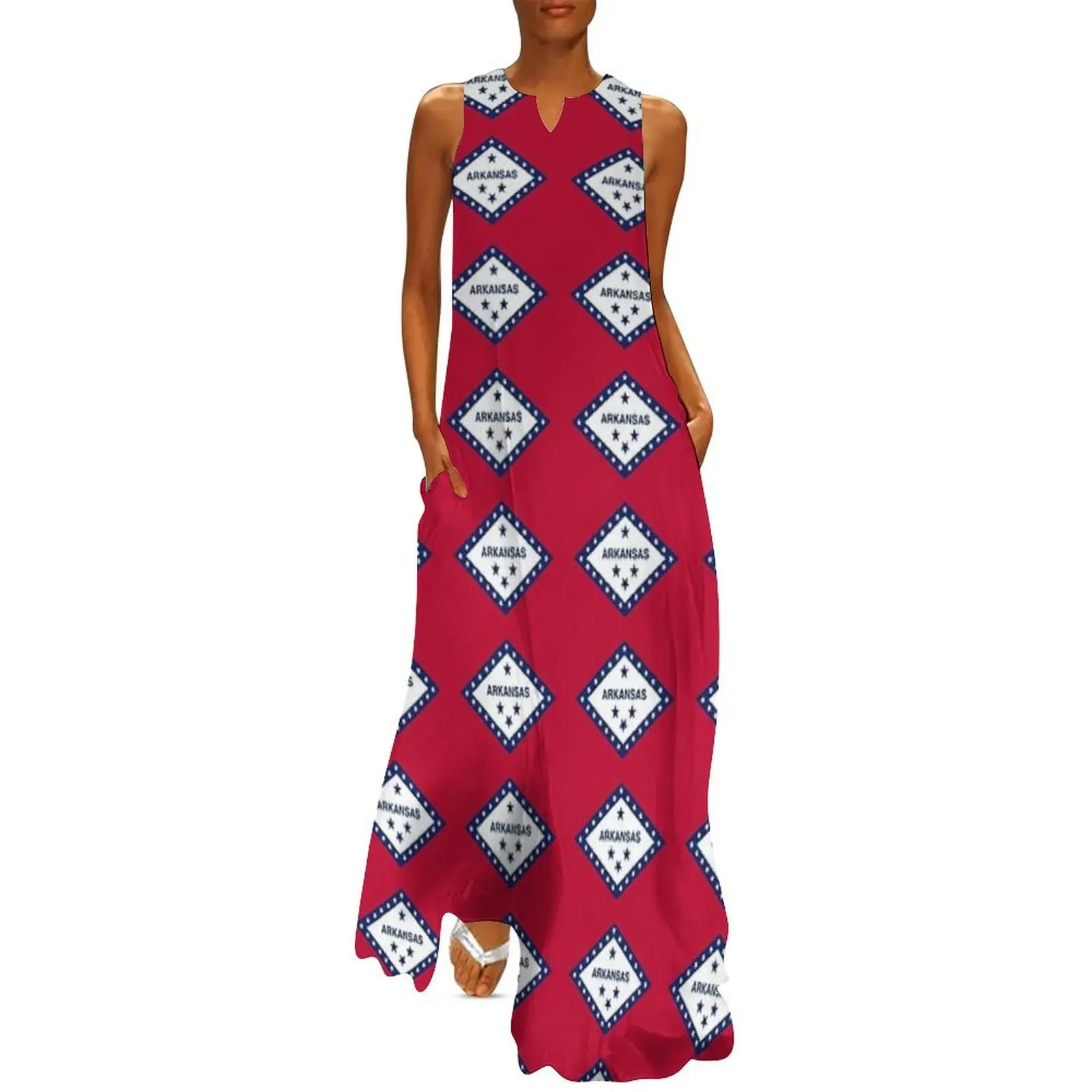 

Arkansas Flag Long Dress Women's evening dress african dresses for woman wedding dresses for woman dress korean style