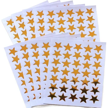 5点星金メッキの報酬ステッカー,スクラップブッキング用の金箔ステッカー,文房具ステッカー,350個