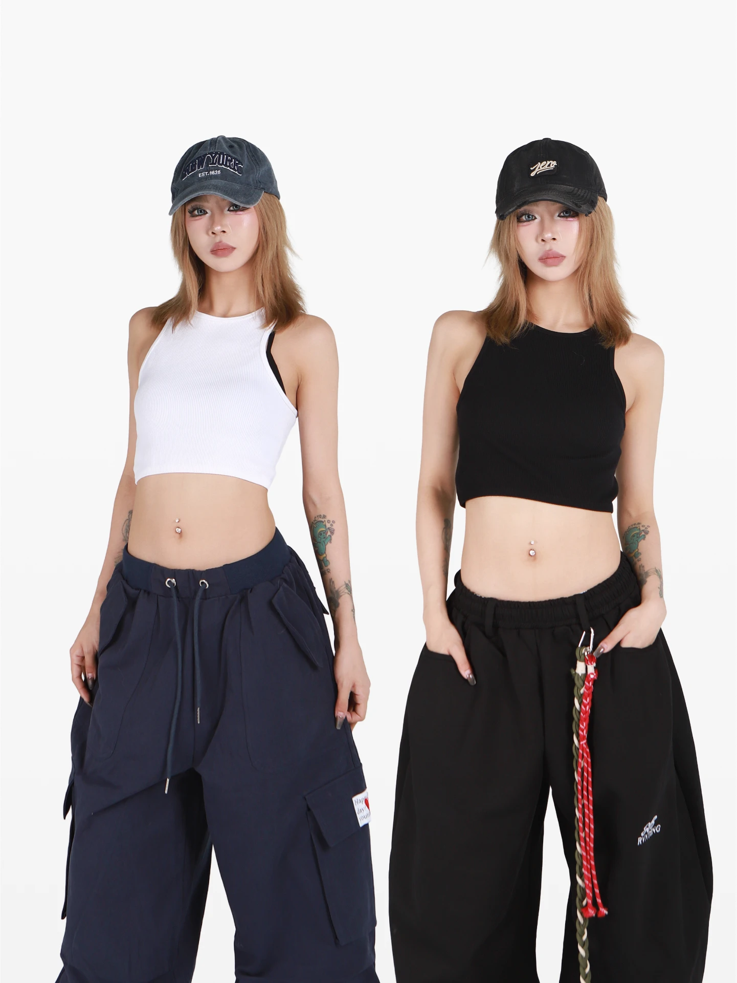 

Pookie Basic ort Loose Strap Women's Vest Jazz Dancing Clothing Cotton Casual Sports Vest Hot Girl Sle round Ne H-ape