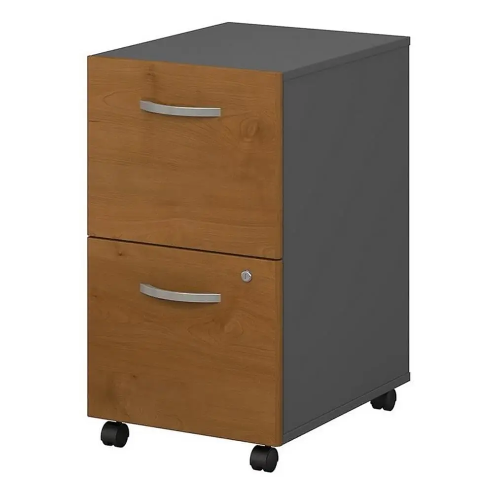 #2 Drawer Mobile File Cabinet Natural Cherry Assembled Rolling Office Storage Workspace, Customized