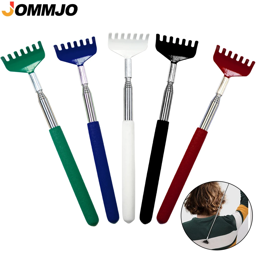 

1Pcs Portable Extendable Back Scratcher, Stainless Steel Telescoping Back Scratcher,Wide Claw/TPR Rubber Handle/Massage Roller