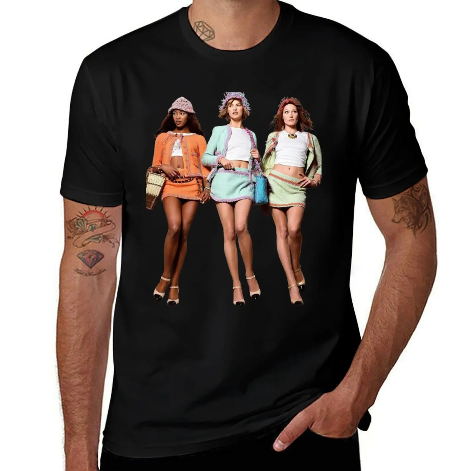 90s supermodels T-Shirt Fashion Simple Casual Tee Shirt T-Shirt