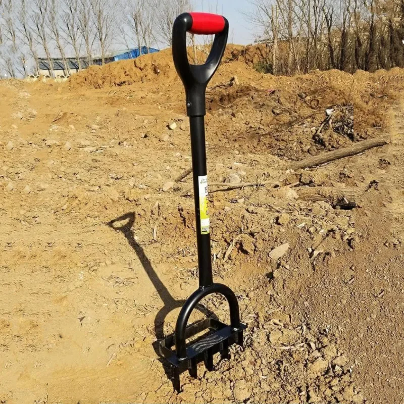 Earth-turning artifact Manual earth-turning rake outdoor plowing hoe deep-turning tool farm fork tool household earth-digging