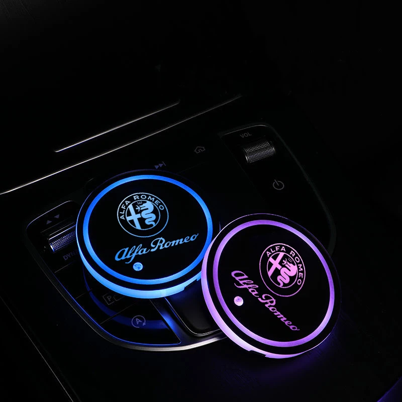 الوقايات السيارة حامل الكأس مصباح ليد الحصير 7 ألوان مصباح لتهيئة الجو ل ألفا روميو جيوليتا 159 ميتو جوليا ستيلفيو 147 اكسسوارات #1