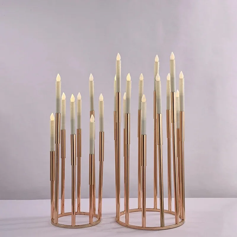 Metal Candelabra Luxury Candle Holders Candlesticks Wedding Table Centerpiece Pillar Stand Road Lead Party Home Decoration