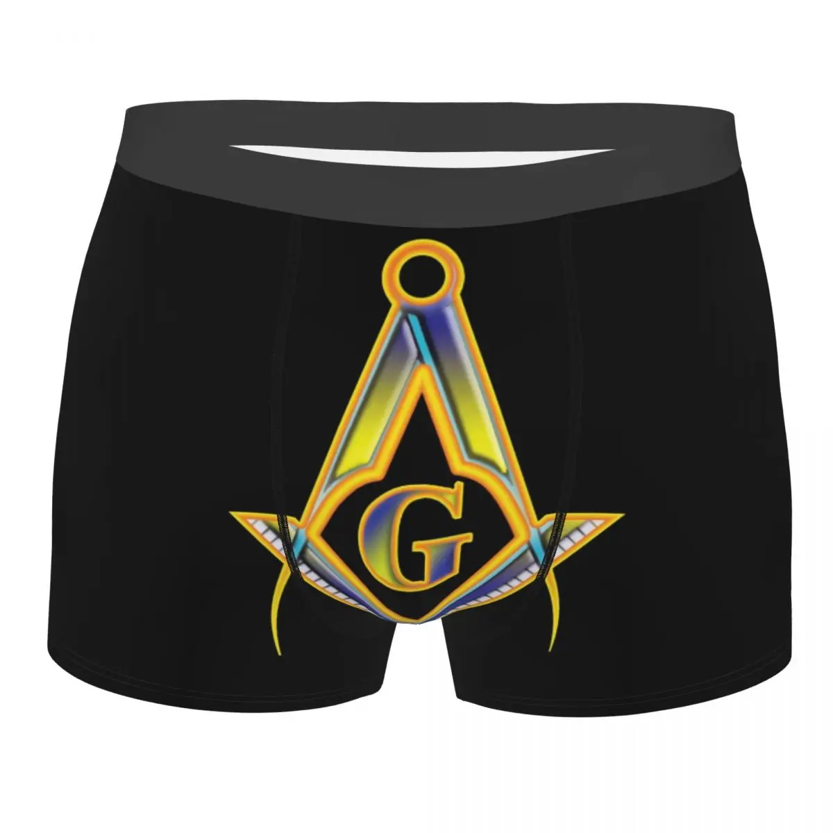 Custom Male Fashion Freemason Symbol Underwear Masonic Mason Freemasonry Boxer Briefs Soft Shorts Panties Underpants