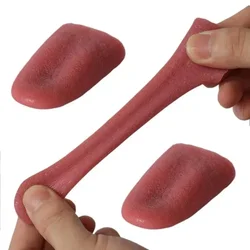Halloween April Fool's Day Prank Toy Steel Needle Tongue Piercing Magician Prop Simulation Fake Tongue Prank Friend Party Game