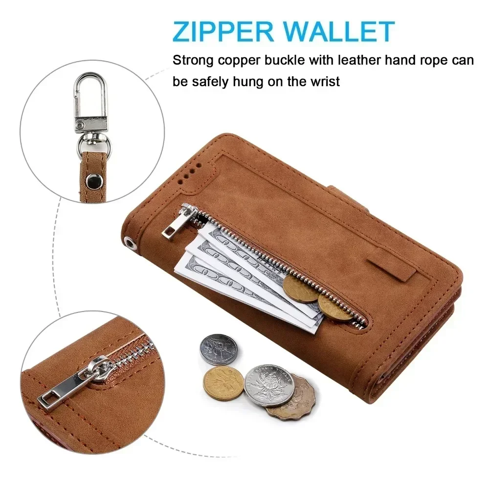 Luxury Leather Case For Huawei P40 P30 P20 P10 P9 P8 Mate 60 20 10 Pro Lite 2017 Zipper Card Wallet Flip Book Case Cover Funda