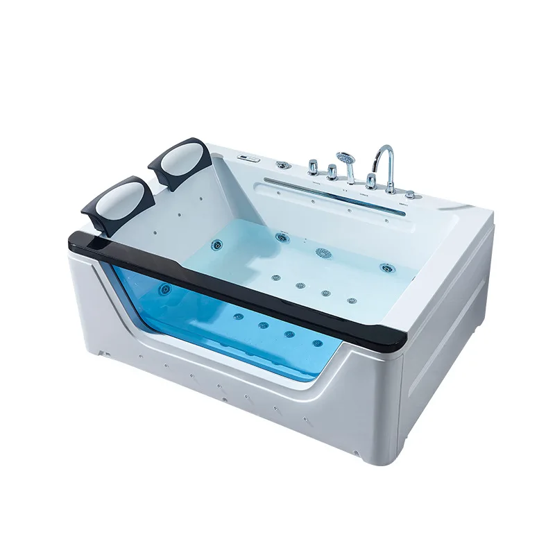 Single/double couple luxury water curtain waterfall jacuzzi, acrylic hotel home thermostatic bathtub