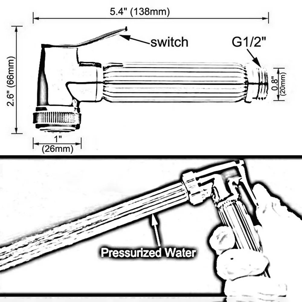 Chrome Golden Color Kitchen Faucet Sprayer Hand Faucet Hand Held Sprayer Gun Toilet Shower Head Bidet Sprayer Head Nhh053