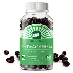 BEWORTHS Organic Ashwagandha Root Extract Capsules Help Sleep Stress Relief Better Mood Balance hormones Male Functional Health