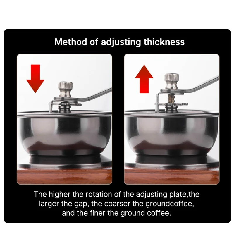 

INLIG-Manual Coffee Grinder Withspoon Mini Vintage Wooden Coffee Bean Grinder Formaking Mesh Coffee