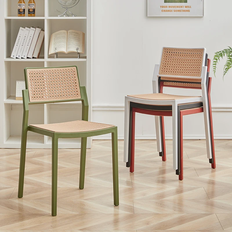 Modern and Simple Home Dining Chairs Thickened Stackable Plastic Backrest Chairs Outdoor Leisure Chairs Nordic Furniture