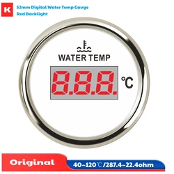 High Quality 40-120β Show Digital Water Temp Gauges 52mm 287.4-22.4ohm Water Temperature Meters with Red Backlight for Car Truck