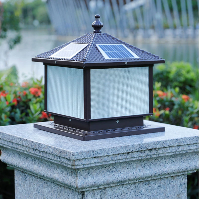 BERTH Solar Post Lamp LED Outdoor Creative Simple Pillar Lights Waterproof IP65 for Home Villa Hotel Courtyard Porch