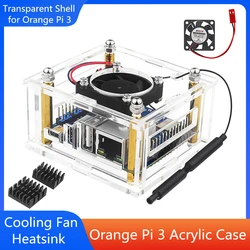 Orange Pi Zero3 Acrylic Case Optional Cooling Fan Heatsink Active Passive Cooler Transparent Shell for Orange Pi Zero3