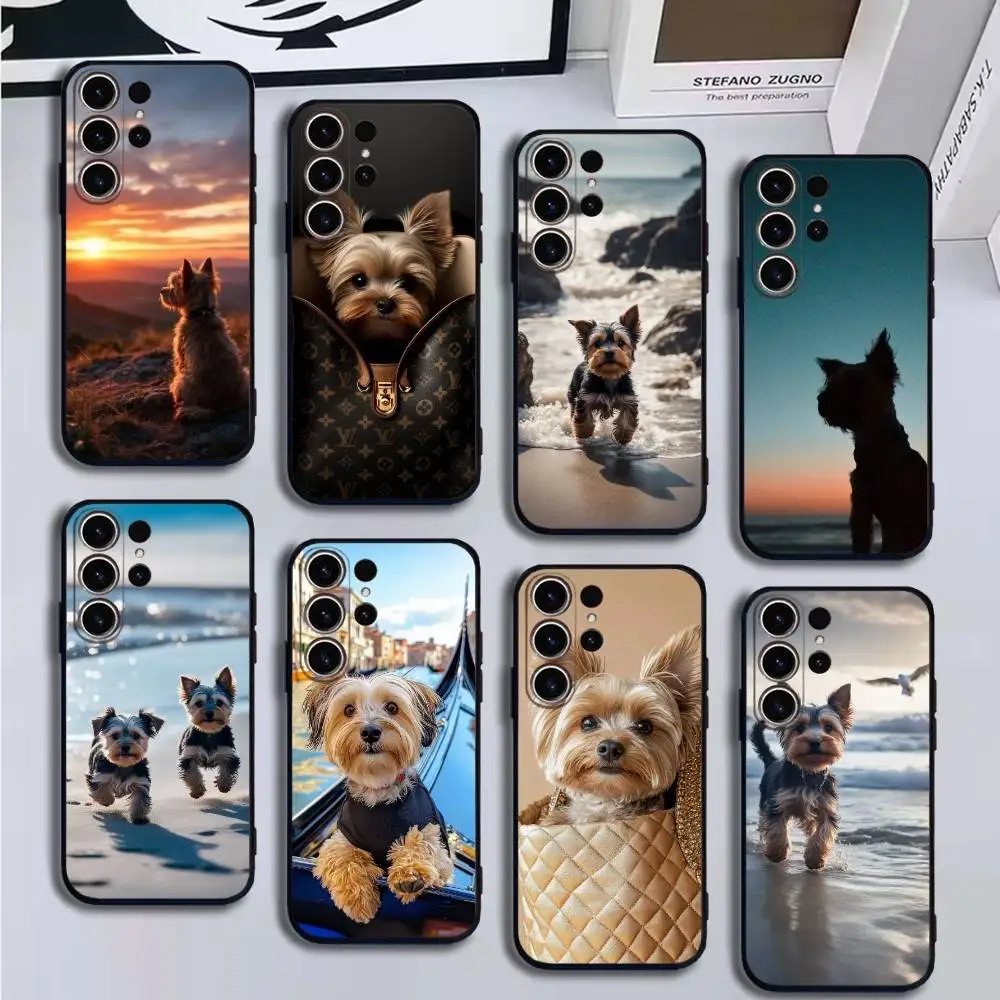 

Yorkshire Terrier Dog Phone Case For SamsungS25,24,21,22,23,30,Ultra,20,Plus,Fe,Lite,Note,10,9,Soft Black Cover