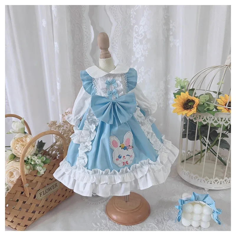 

Bjd Dress With Bowknot Blue Color Doll Dress + Hair Band Princess Bjd Clothes For 1/4 1/6 1/3 Bjd 1/6 Doll Blyth Doll Accessorie