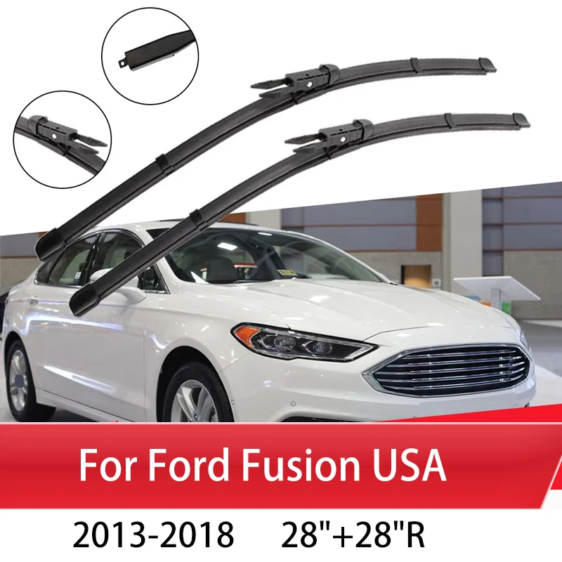 

Car Wiper Blade Blades For Ford Fusion USA 2013-2018 28"+28"R Windshield Windscreen Clean Rubber Silicon Cars Wipers Accessories