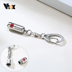 Vnox Custom Engrave Medicine Names Carry Your Daily Medicine in This Capsule Medicine Pill Key Chains Stainless Steel Jewelry